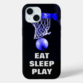 Funda Para iPhone 15 Eee Sleep Play Basketball Blue Black