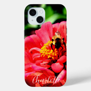 Funda Para iPhone 15 Eelgant, abejorra de flores