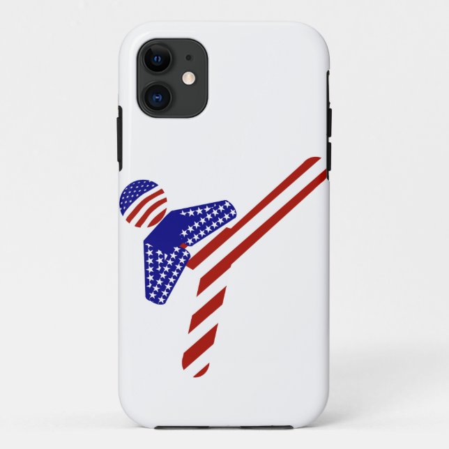Funda De Case-Mate Para iPhone EEUU Patriótico Martial Arts TAEKWONDO (Reverso)
