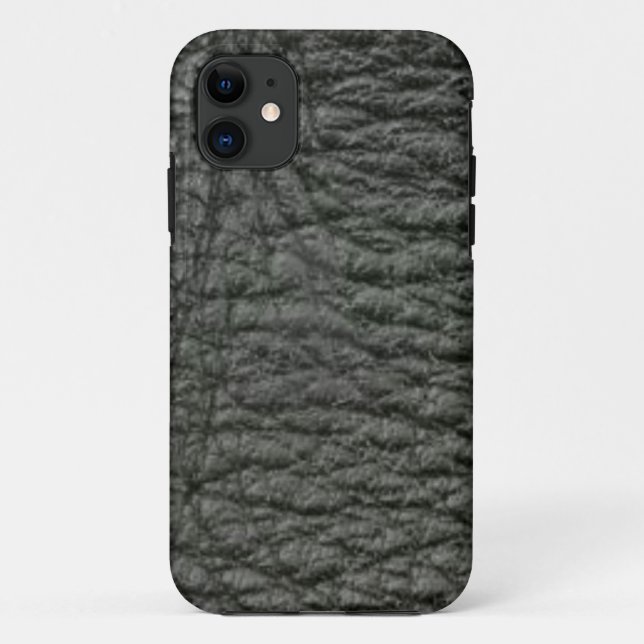 Funda De Case-Mate Para iPhone Efecto de cuero negro (Reverso)