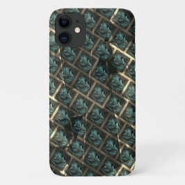 Funda Para iPhone 11 Efecto de ladrillo gris azul, bajo punto oscuro en