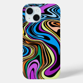 Funda Para iPhone 15 Efecto de mármol de pintura líquida