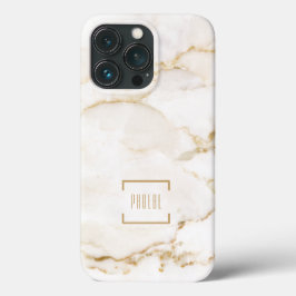 Funda Para iPhone 13 Pro Efecto de mármol dorado personalizado nombre