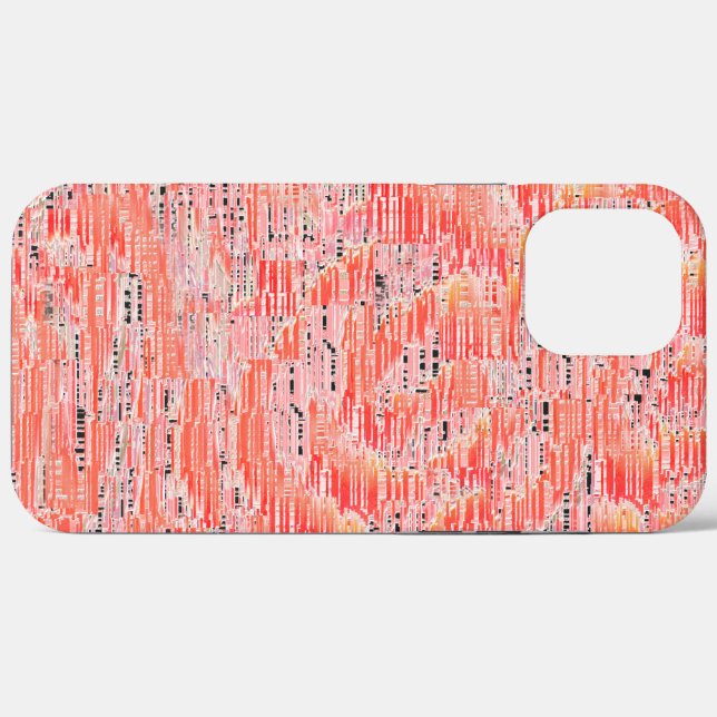 Funda De Case-Mate Para iPhone Efecto de mosaico estrecho de salmón y melocotón (Reverso (Horizontal))