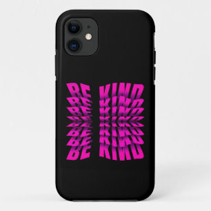 FUNDA PARA iPhone 11 EFECTO DE TEXTO SE AMABLE TIPOGRAFÍA ROSA