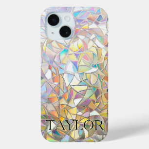 Funda Para iPhone 15 Efecto de vidrio emplomado prismático - Arcoíris p