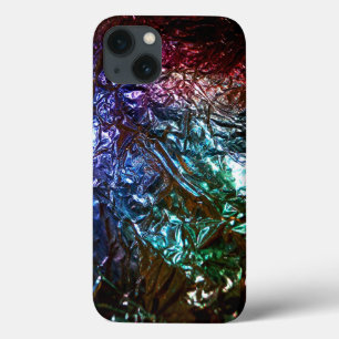 Funda Para iPhone 13 Efecto del Relieve metalizado arcoiris metálico
