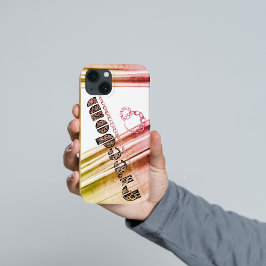 Funda Para iPhone 13 Efecto multicolor metálico de la libertad escrito 