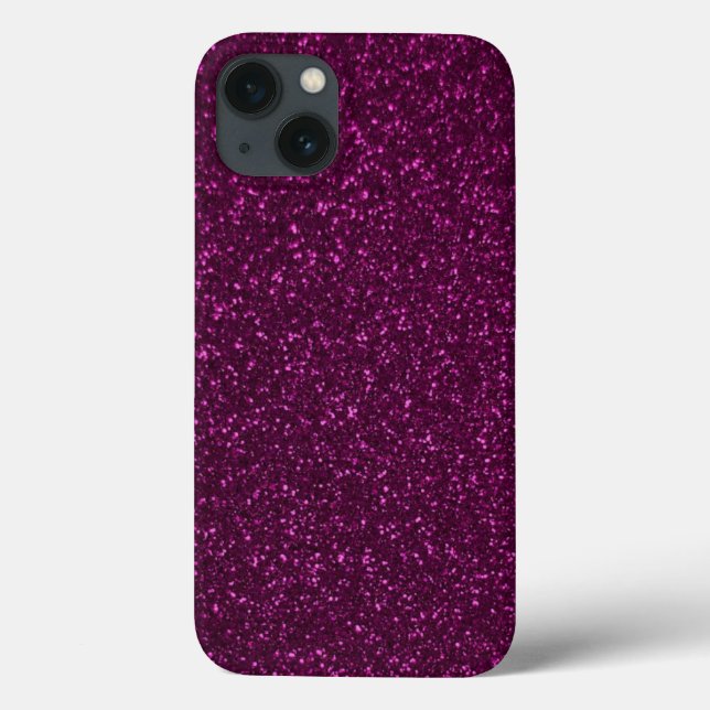 Funda De Case-Mate Para iPhone Efecto Purpurina rosado caliente (Reverso)