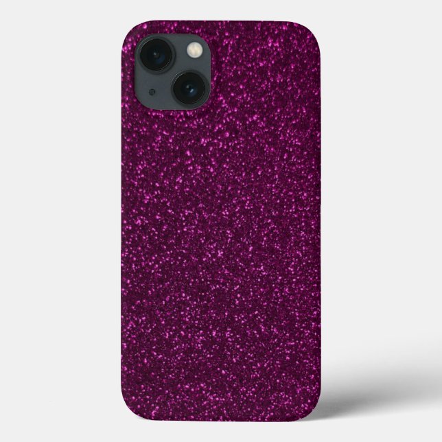 Funda De Case-Mate Para iPhone Efecto Purpurina rosado caliente (Reverso)