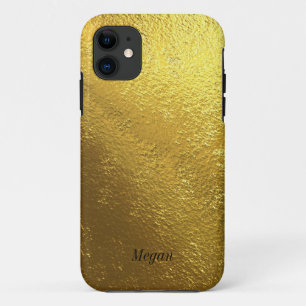 Funda Para iPhone 11 Efecto tan de lujo del Relieve metalizado dorado