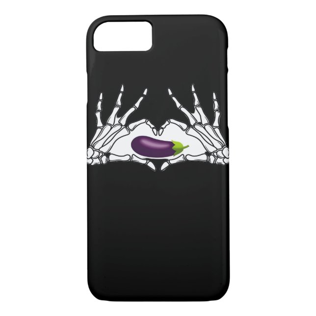 Funda De Case-Mate Para iPhone Eggplant Classic - Skeleton Hands Heart (Reverso)