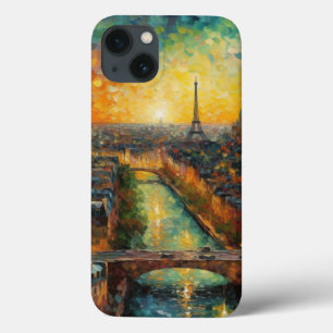 Funda Para iPhone 13 Eiffel Starry Night Estuche Impresionista Audaz