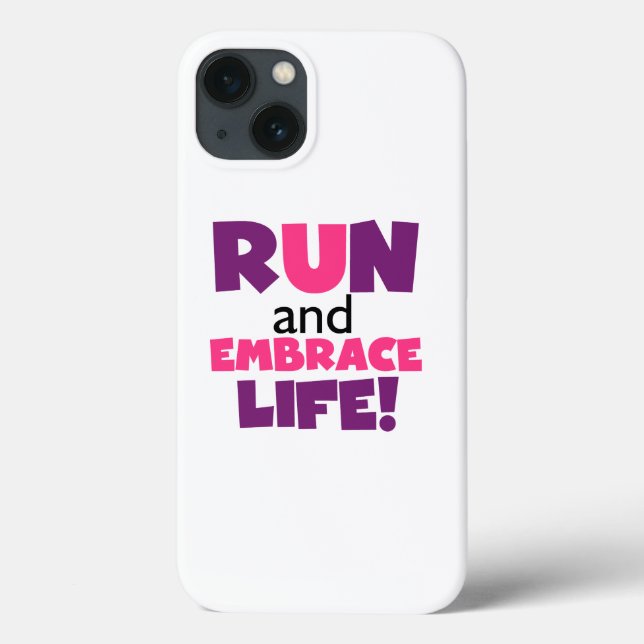 Funda De Case-Mate Para iPhone Ejecutar Embrace Life Purple Pink (Reverso)