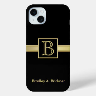 Funda Para iPhone 15 Mini Ejecutivo de monograma masculino