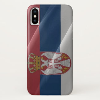 Funda Para iPhone X El agitar de la bandera de Serbia -