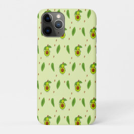 Funda Para iPhone 11 Pro El aguacate cute kawaii sobre el verde