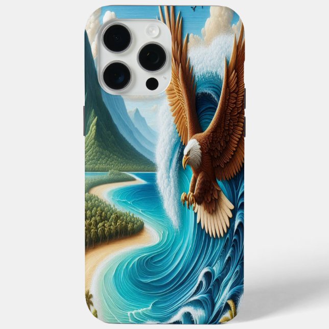 Funda De Case-Mate Para iPhone El águila majestuoso que crece sobre el océano (Reverso )
