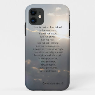Funda Para iPhone 11 El amor es paciente, los Corinthians versifica,