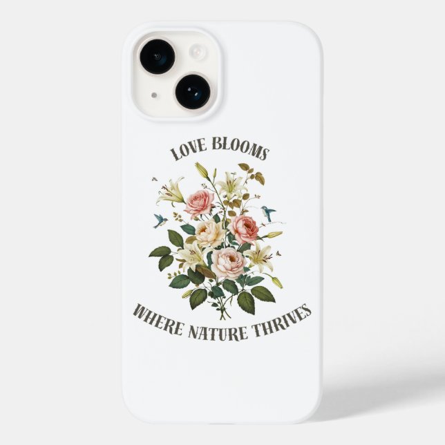 Funda De Case-Mate Para iPhone El amor florece con la naturaleza (Reverso )