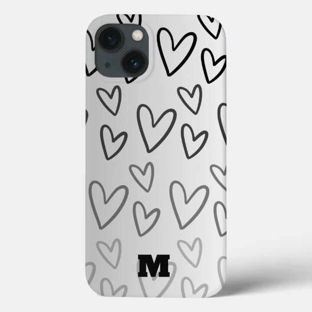 Funda De Case-Mate Para iPhone el amor lindo teléfono personalizado de corazón bl (Reverso)