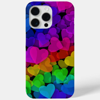 Funda Para iPhone 15 Pro Max El arcoiris de los corazones de los Groovy