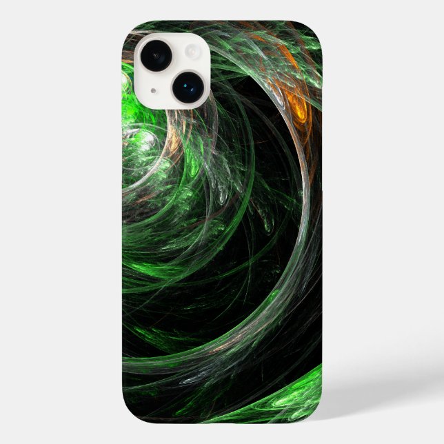 Funda De Case-Mate Para iPhone El arte del resumen verde mundial (Reverso )