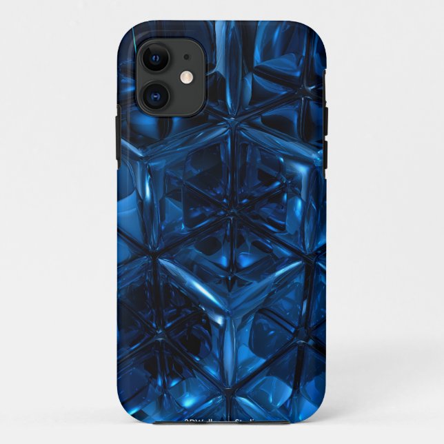 Funda De Case-Mate Para iPhone El azul cubica la caja de la casamata (Reverso)