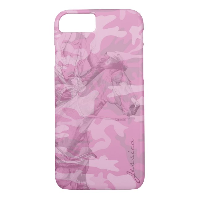 Funda De Case-Mate Para iPhone El barrel Racer (lavado de camo rosado) (Reverso)