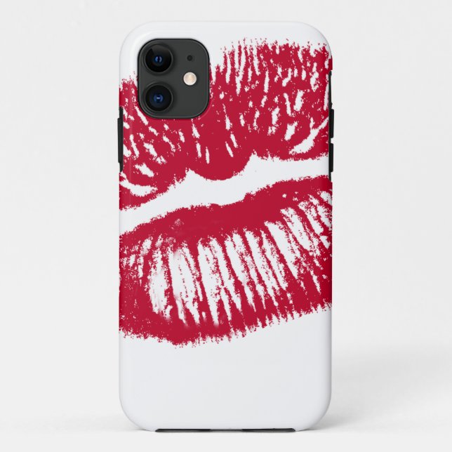 Funda De Case-Mate Para iPhone El Beso, Labios Rojos (Reverso)