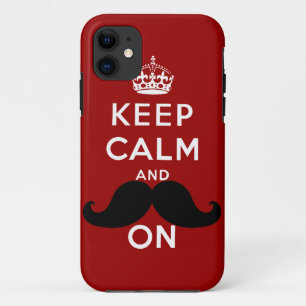 Funda Para iPhone 11 El bigote negro divertido guarda calma