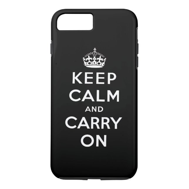 Funda De Case-Mate Para iPhone El blanco negro guarda calma y continúa (Reverso)