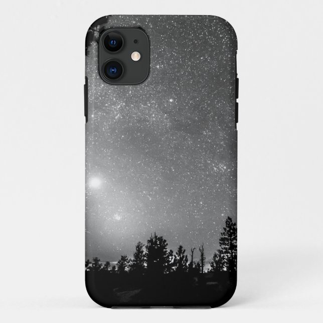 Funda De Case-Mate Para iPhone El bosque siluetea la astronomía de la (Reverso)