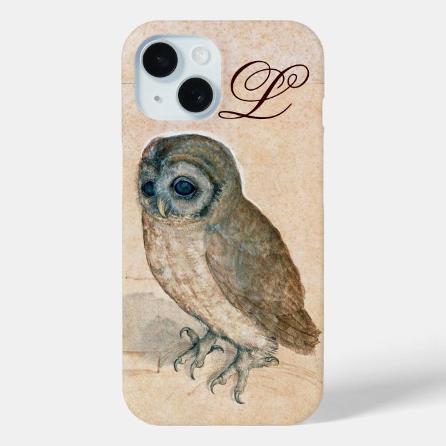 Funda De Case-Mate Para iPhone EL BÚHO, Monograma Sepia PIink (Reverso )