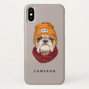 Funda Para iPhone X El bulldog fresco el   añade su nombre