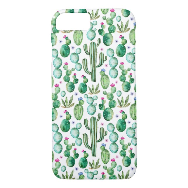 Funda De Case-Mate Para iPhone El cactus de la acuarela planta el modelo (Reverso)