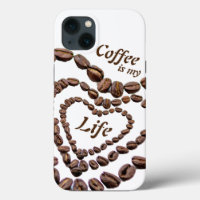 El café es mi vida con los granos de café como cor