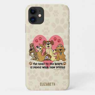 Funda Para iPhone 11 El Camino A Mis Perros Del Corazón Agregar Nombre