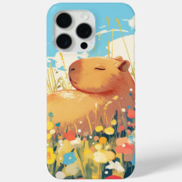 Funda Para iPhone 15 Pro Max El capibara en un campo de sueños
