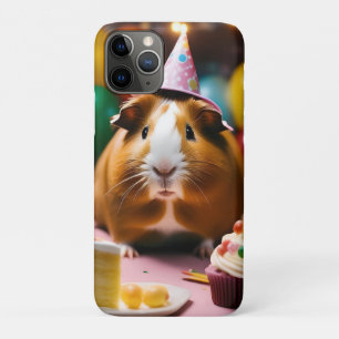Funda Para iPhone 11 Pro El Cerdo De Guinea fiesta Celebra Con Pastel Y Glo