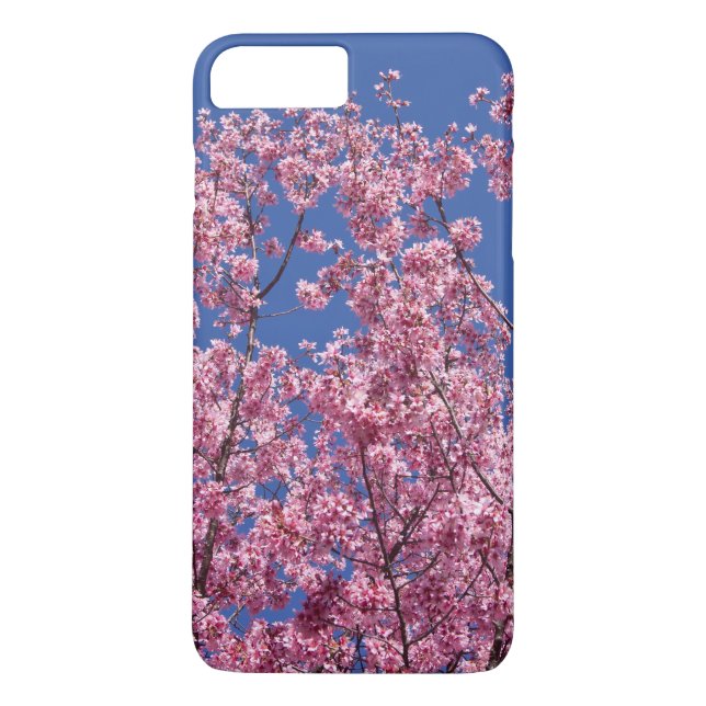 Funda De Case-Mate Para iPhone El cerezo Sakura florece en el azul (Reverso)