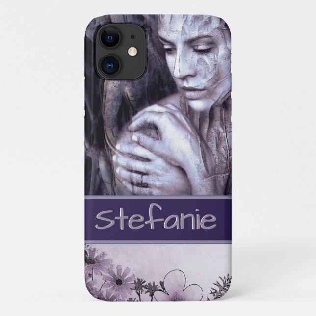Funda De Case-Mate Para iPhone El Chica en los bosques (flores) (Reverso)