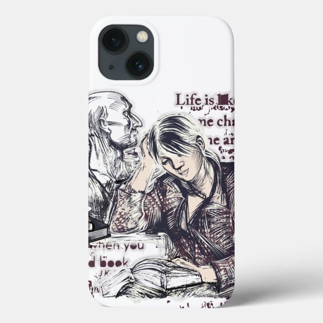 Funda De Case-Mate Para iPhone El chica leyendo un libro (Reverso)