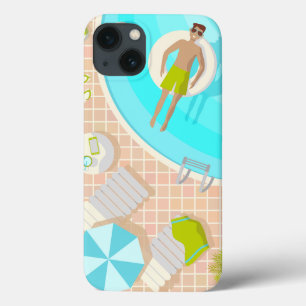 Funda Para iPhone 13 El chico de la piscina en vacaciones de playa de v