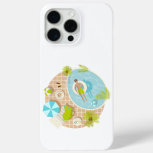Funda Para iPhone 15 Pro Max El chico de la piscina en vacaciones de playa de v