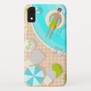Funda Para iPhone XR El chico de la piscina en vacaciones de playa de v