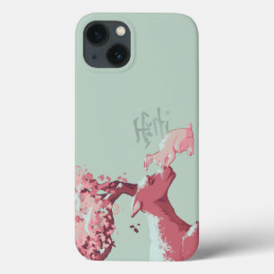 Funda Para iPhone 13 El ciervo sika y el conejo en la nieve
