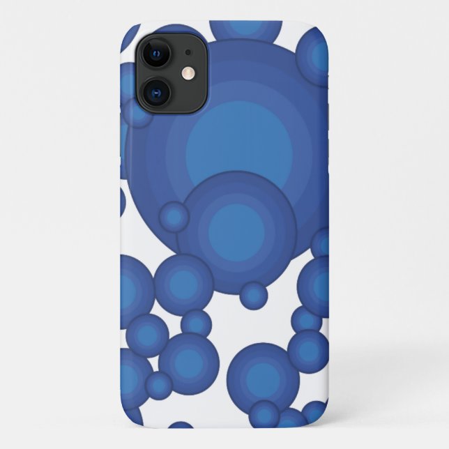Funda De Case-Mate Para iPhone El círculo de estilo del año 70 azul (Reverso)