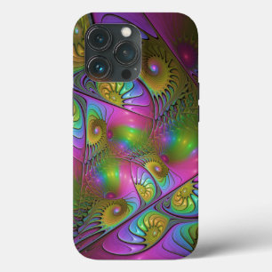Funda Para iPhone 13 Pro El colorido arte fractal abstracto luminoso y trip