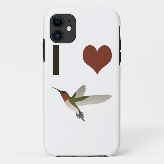 Funda De Case-Mate Para iPhone El corazón Hummingbirds (Reverso)
